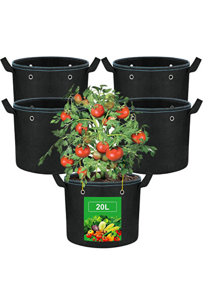 OtherMax Saci din Material pentru Cultivarea Plantelor cu Mânere Negri Set 5 ...