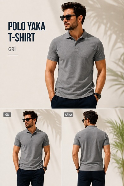 Polo Yaka Cepsiz Erkek T-Shirt