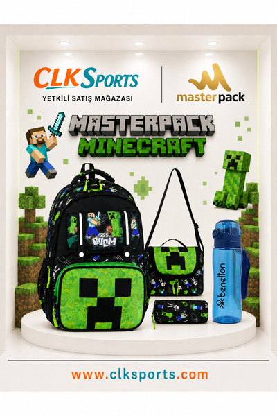 CLK SPORTS SCHOOL BAGS Okul Sırt Çantası , Beslenme Çantası Kalemlik Seti - L...
