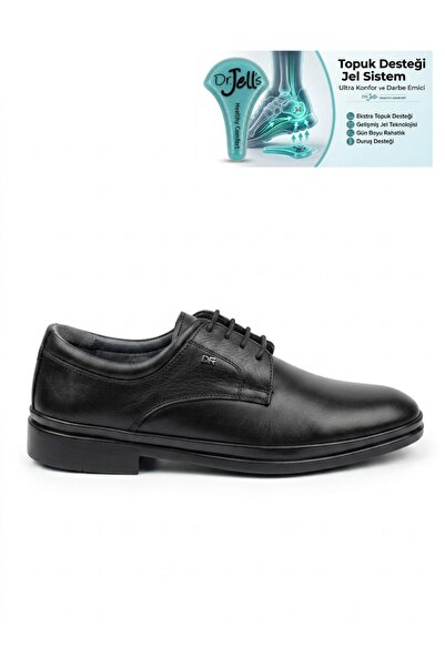 KOMCERO Dr. Jells Genuine Leather Heel Gel Supported Lace-Up Men's Comfortabl...