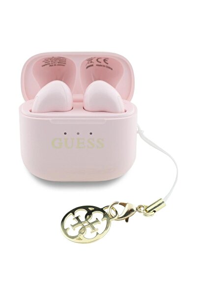 Guess Căști TWS wireless intraauriculare cu charm, Bluetooth 5.4, IPX5, Roz
