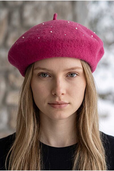 Aware Time Women's Painter Angora Beanie with Pearl