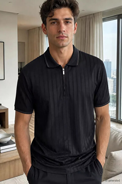 TOZLU Tricou pentru bărbați cu guler polo și model propriu