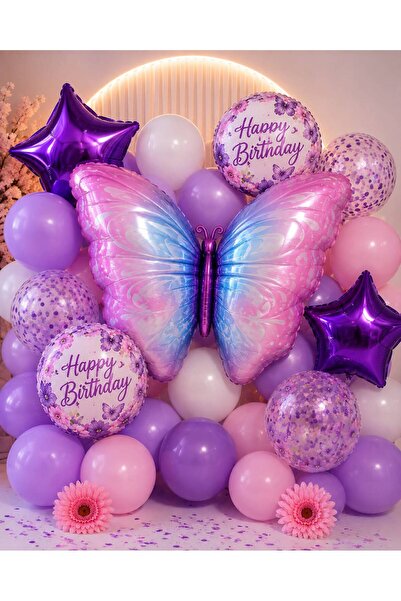 KELEBEK DOĞUM GÜNÜ FOLYO BALON SET