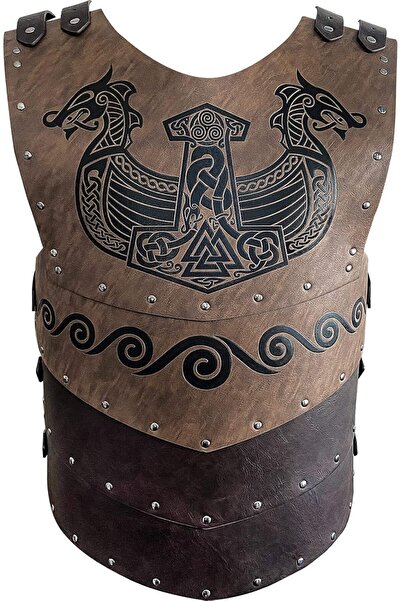 OtherMax Armură din Piele Înălțată Medievală Cavaler Viking Maro — armura pie...