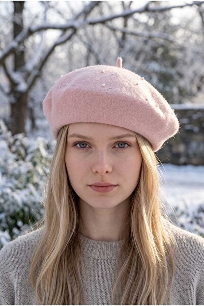 Aware Time Women's Painter Angora Beanie with Pearl