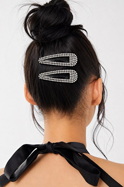 New Obsessions 2 Pieces of Crystal Stone Snap Buckle
