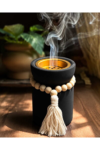 OUD WORLD مبخرة سيراميك أسود - ذهبي فاخرة