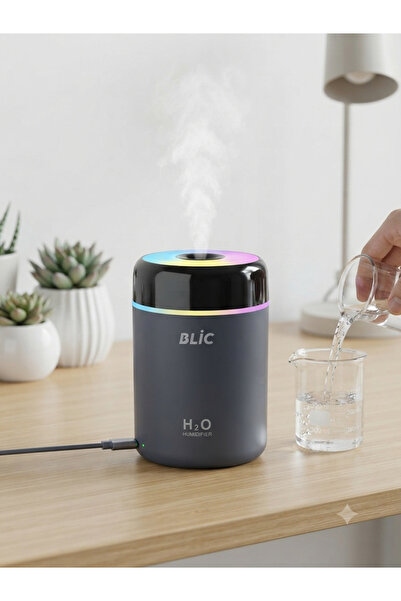 Blic Aura Akse Çift Çıkışlı 300 ml Şarj Göstergeli Renkli Işıklı USB Hava Nem...
