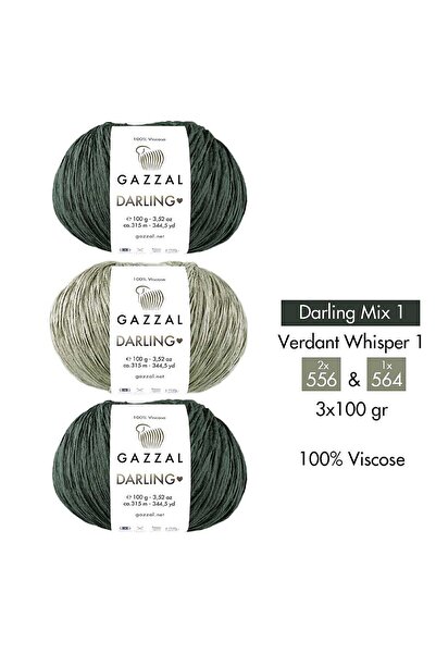Gazzal Darling Mix 1 - 100% Viscose Yarn 3-Color Combination – Verdant Whispe...