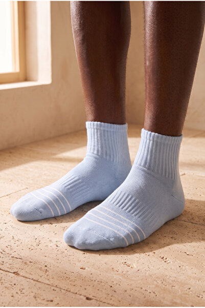 Katia&Bony Men's Striped Cotton Step Socks Blue
