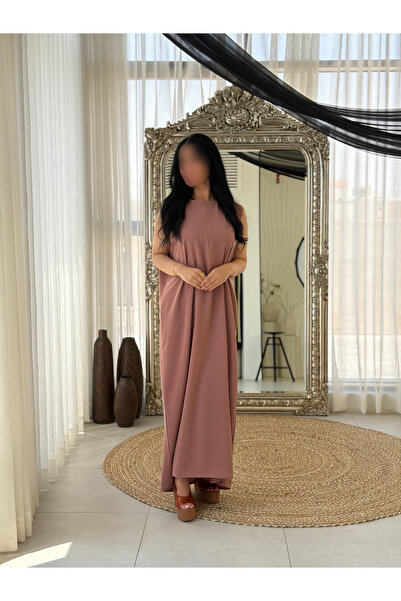 elegant veil فستان عباية روز لحمي