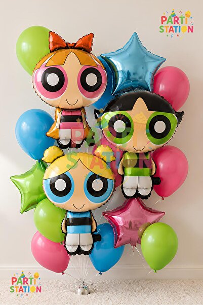 Parti Station Powerpuff Girls Themed Balloon Set 15 Pieces - Large Size Power...