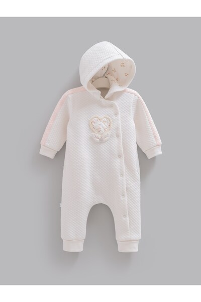 Caramell Lifestyle Hooded Girls' Jumpsuit Ecru