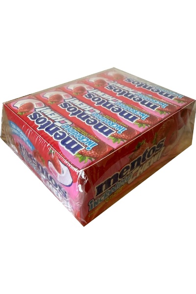 Mentos İncredıble Chew Çilek Aromalı Çiğnenen Şekerleme 45 g * 20 Adetli