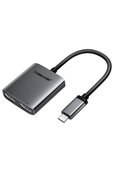 lemorele محول USB C أبيض بمنفذين إلى HDMI مزدوج بدقة 4K وتردد 60 هرتز، محطة إ...