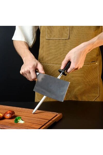Kmt Style Ascuțitor manual pentru cuțite de bucătărie 33 cm, așchietor cu mân...