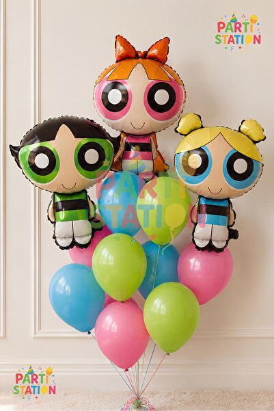Parti Station Powerpuff Girls Themed Balloon Set 12 Pieces - Large Size Power...