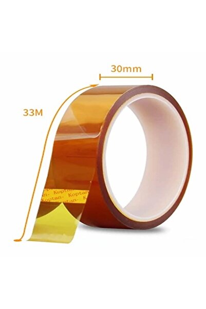 EmAyCenter Isıya Dayanıklı Yüksek Isı İzolasyonlu Poliimid Kapton Bant 30mm x 30M