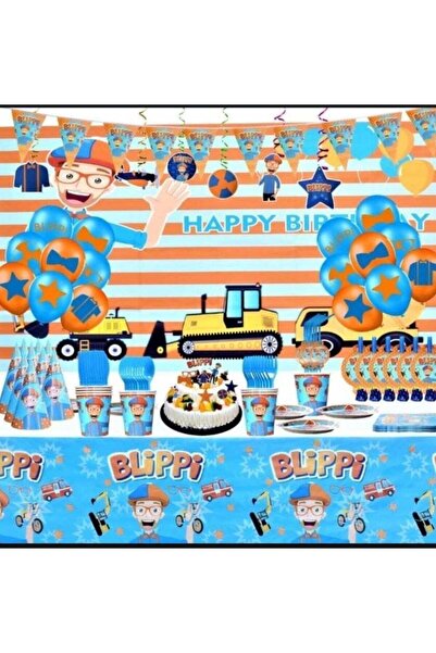 Generic 158Pcs Blippi birthday supplies Blippi birthday kit Blippi Theme Back...