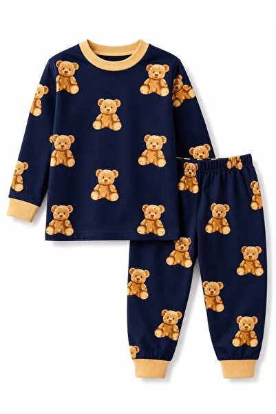 Oz Baby Suede Teddy Bear Printed Unisex Baby Girl and Boy Set Seasonal Top an...