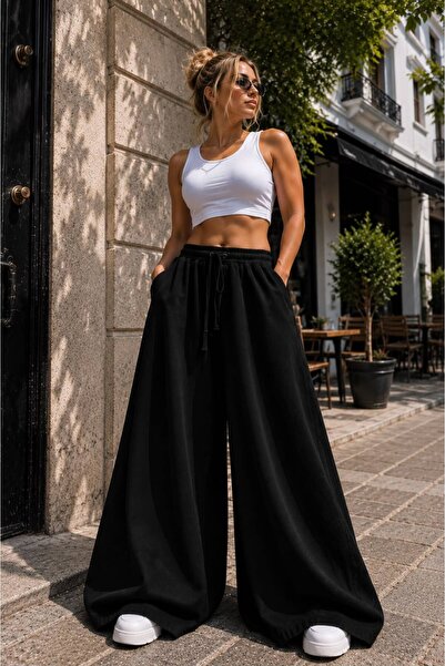 nd jeans Blugi cu talie elastică în talie, supradimensionați, cu picior larg ...