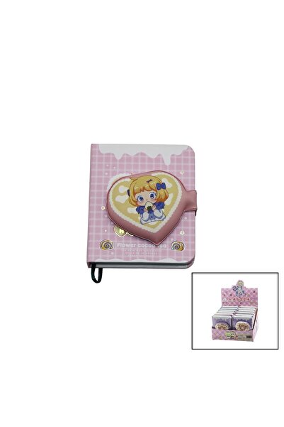 FTA TİCARET Mini Notepad with Character Figures - Heart Design Velcro Cover -...
