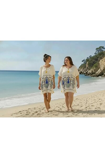 ELİTE NOVA SHOPPİNG Cotton Bohemian Patterned Muslin Cotton Pareo Beach Dress...