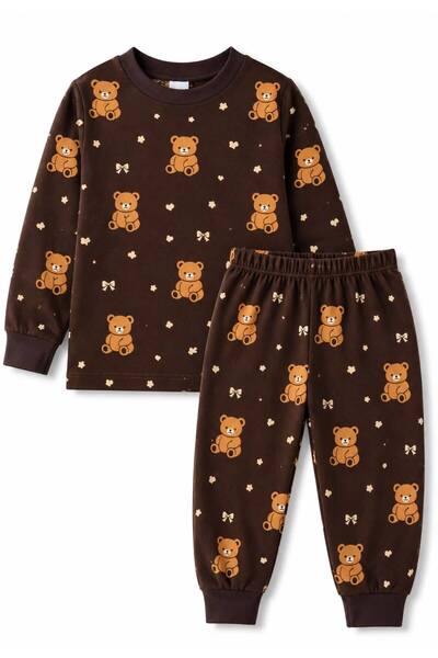 Oz Baby Suede Teddy Bear Printed Unisex Baby Girl and Boy Set Seasonal Top an...