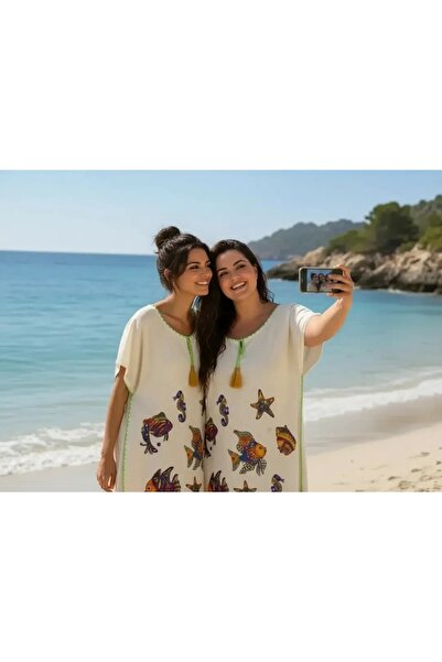 ELİTE NOVA SHOPPİNG Cotton Bohemian Patterned Muslin Cotton Pareo Beach Dress...