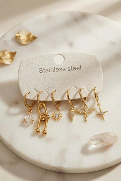 Generic Brand 316L Steel Women's Earring Set with Tiffany Detail