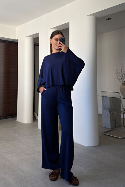 MAGARDE Premium Bat Sleeve Modal Suit - Dark Blue