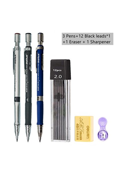 Choice1 Black Pencil set A Mechanical Pencil Set 2.0 mm with 2B Black/Colors ...