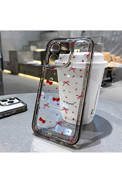 Choice36 iPhone 13 2IE17 Transparent Cherry Painted Phone Case For iPhone 17 ...