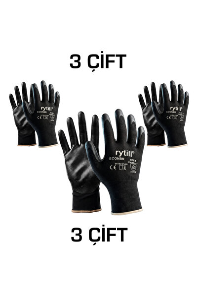 Rytill ECONBR Hassas Montaj Tipi Köpük Nitril iş eldiveni 🧤 (3 ÇİFT)
