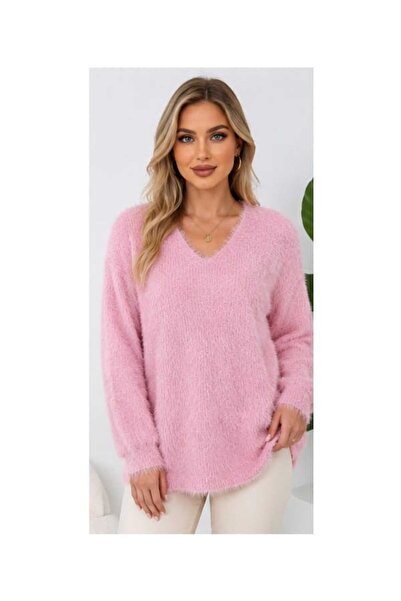 ASEZ BUTİK ZERAFETİN ADRESİ Asez Boutique V-Neck Bearded Knitwear Sweater Lon...