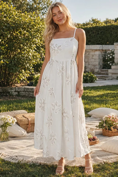 TOZLU Gülseli Rope Strap Patterned Dress