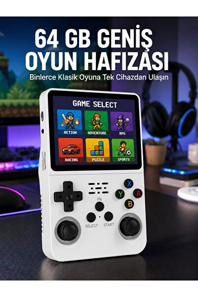 SORA GROUP Klasik Oyun Konsolu 64 Bit İşlemci ve Çift Kart Girişi Özellikli Yeni Nesil