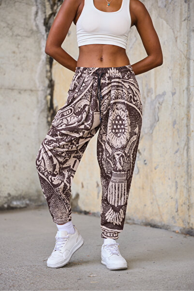 Superbluemexico Women's Pleated Trousers with Elastic Waist and Cuffs