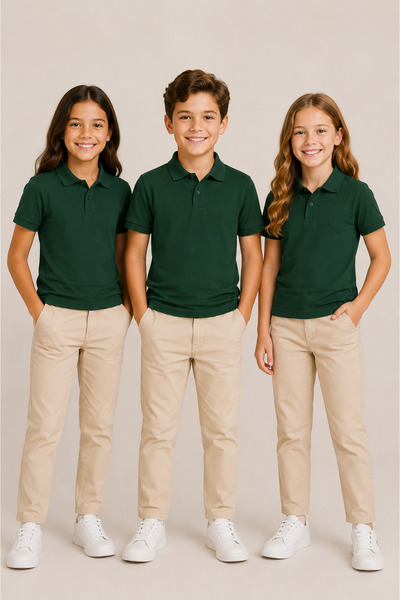 Soweto Children's Unisex 3-Piece Polo Collar Short Sleeve School T-Shirt 100%...