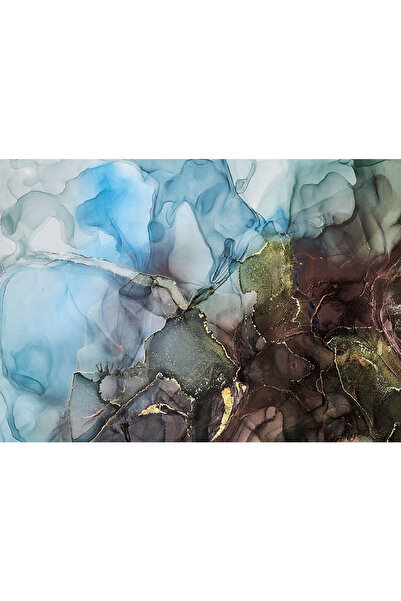 VIODESIGN Fototapet abstract ,autoadeziv, Marmura Negru Albastra, multicolor,...