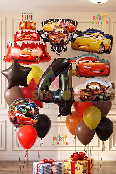 Parti Station Cars Themed Cars Lightning Mcqueen Concept 4 Year Old Balloon S...
