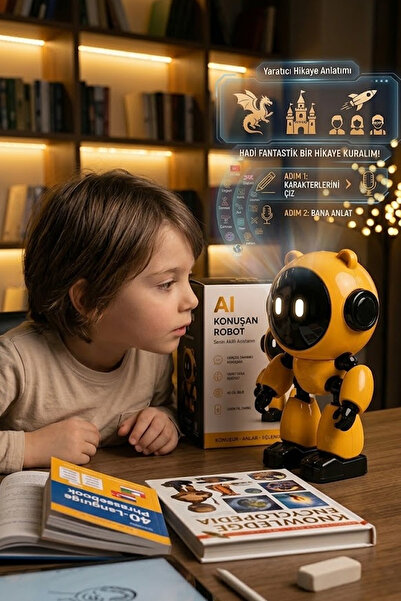 ThenTech Sesli İnteraktif AI Konuşan Robot 40 Dil Bilen Eğitici Şarjlı Oyunca...