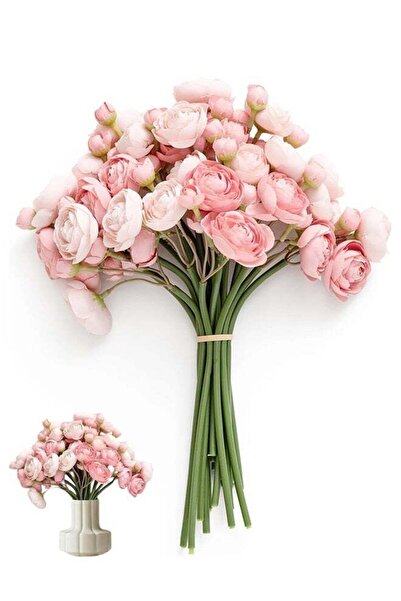 sweet life 18 Pieces Ranunculus Artificial Flower, Faux Silk Mini Ranunculus ...