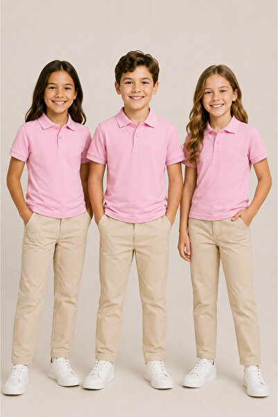 Soweto Children's Unisex 3-Piece Polo Collar Short Sleeve School T-Shirt 100%...