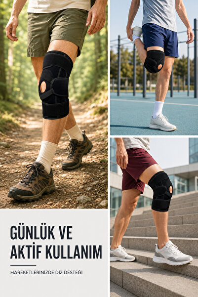 FTA TİCARET Patella Supported Ligament Knee Brace Adjustable Velcro Silicone ...