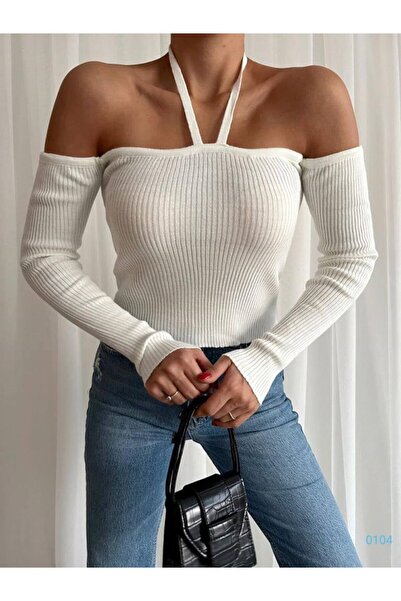 Modafeminen Knitwear Blouse Tr0104 White