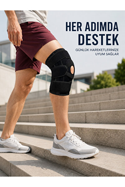 FTA TİCARET Silicone Patella Support Knee Brace Breathable Adjustable Velcro ...