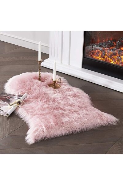 GENERAL Super Soft Faux Sheepskin Rug Beige Furry Rug Plush Fuzzy Mat Can Be ...