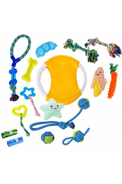 Generic Brand Set of 16 interactive dog toys for chewing and training, ropes,...